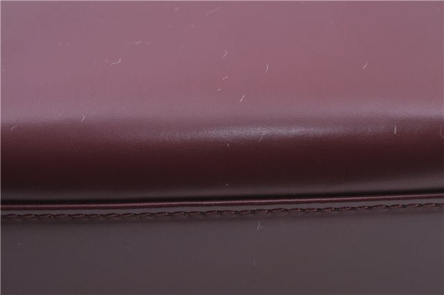 Authentic BURBERRY Vintage Leather Hand Bag Purse Bordeaux Red H9406