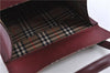 Authentic BURBERRY Vintage Leather Hand Bag Purse Bordeaux Red H9406