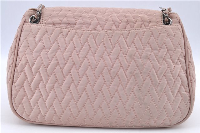 Authentic PRADA Nylon Chain Shoulder Bag Purse BR4612 Light Pink H9409