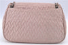 Authentic PRADA Nylon Chain Shoulder Bag Purse BR4612 Light Pink H9409