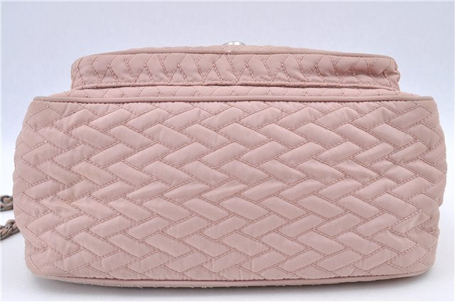 Authentic PRADA Nylon Chain Shoulder Bag Purse BR4612 Light Pink H9409