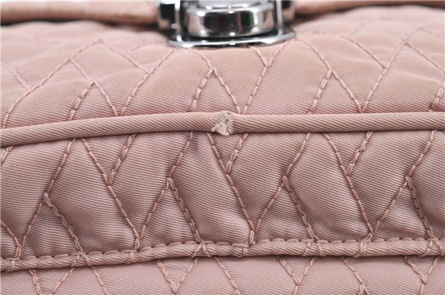 Authentic PRADA Nylon Chain Shoulder Bag Purse BR4612 Light Pink H9409