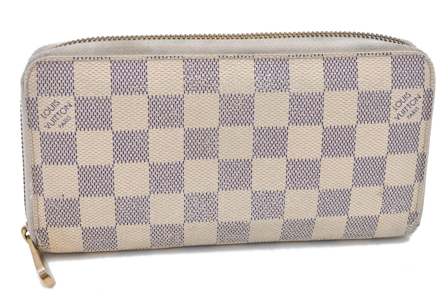 Authentic Louis Vuitton Damier Azur Zippy Wallet Long Purse N60019 LV H9410