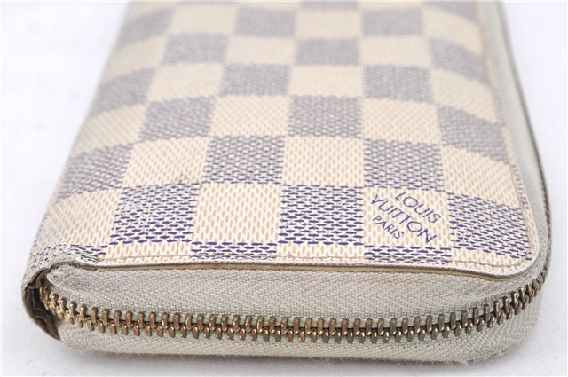 Authentic Louis Vuitton Damier Azur Zippy Wallet Long Purse N60019 LV H9410