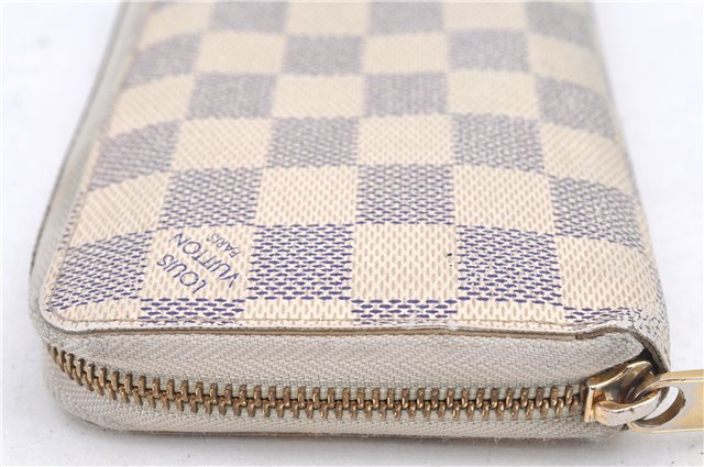 Authentic Louis Vuitton Damier Azur Zippy Wallet Long Purse N60019 LV H9410