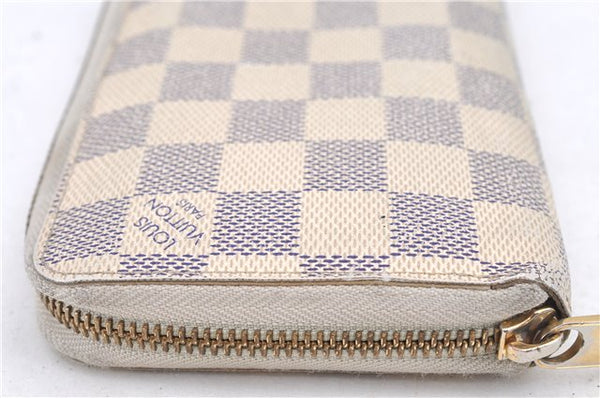 Authentic Louis Vuitton Damier Azur Zippy Wallet Long Purse N60019 LV H9410