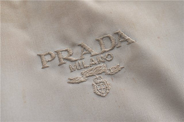 Authentic PRADA Nylon Plastic Chain Shoulder Bag B6430 Beige Ivory H9413