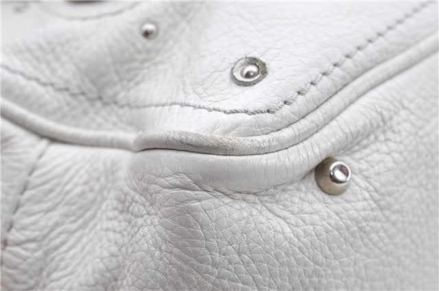 Authentic Chloe Paddington Leather Hand Bag Purse White H9414