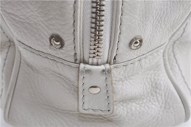 Authentic Chloe Paddington Leather Hand Bag Purse White H9414