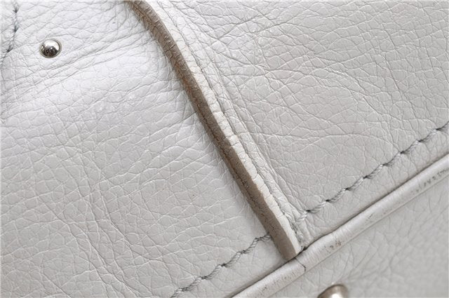 Authentic Chloe Paddington Leather Hand Bag Purse White H9414