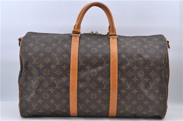 Auth Louis Vuitton Monogram Keepall Bandouliere 50 Boston Bag M41416 LV H9416