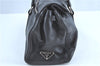 Authentic PRADA Leather Shoulder Hand Bag Purse Black H9417