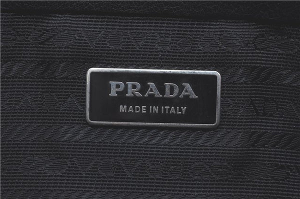 Authentic PRADA Leather Shoulder Hand Bag Purse Black H9417