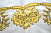 Authentic HERMES Carre 90 Scarf "LES CAVALIERS D`OR" Silk White H9420