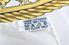 Authentic HERMES Carre 90 Scarf "LES CAVALIERS D`OR" Silk White H9420