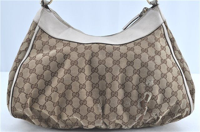 Authentic GUCCI Abbey Shoulder Hand Bag GG Canvas Leather 189833 Brown H9422
