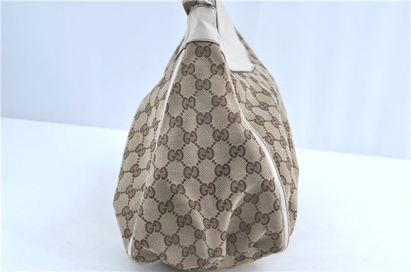 Authentic GUCCI Abbey Shoulder Hand Bag GG Canvas Leather 189833 Brown H9422