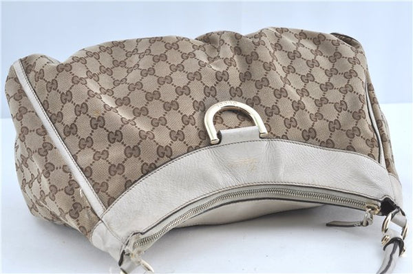 Authentic GUCCI Abbey Shoulder Hand Bag GG Canvas Leather 189833 Brown H9422