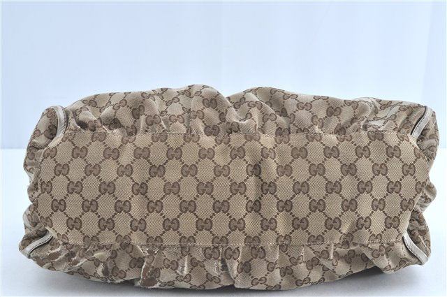 Authentic GUCCI Abbey Shoulder Hand Bag GG Canvas Leather 189833 Brown H9422