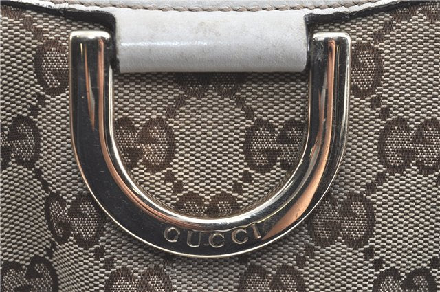 Authentic GUCCI Abbey Shoulder Hand Bag GG Canvas Leather 189833 Brown H9422