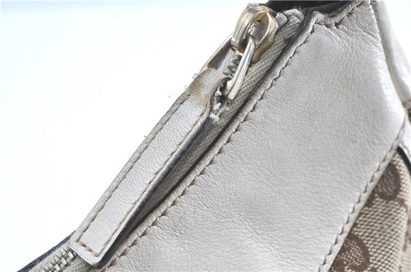 Authentic GUCCI Abbey Shoulder Hand Bag GG Canvas Leather 189833 Brown H9422