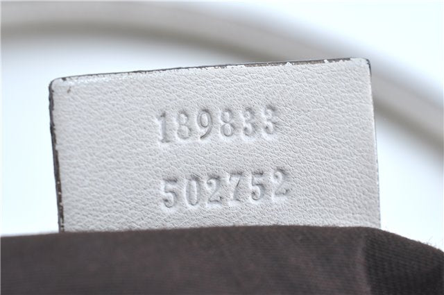 Authentic GUCCI Abbey Shoulder Hand Bag GG Canvas Leather 189833 Brown H9422