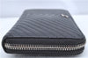 Authentic CHANEL Caviar Skin V Stitch Long Wallet Purse Black CC H9424