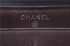 Authentic CHANEL Caviar Skin V Stitch Long Wallet Purse Black CC H9424