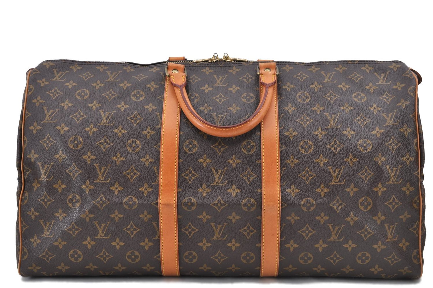 Authentic Louis Vuitton Monogram Keepall 55 Boston Bag M41424 LV H9425