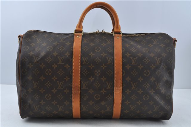 Auth Louis Vuitton Monogram Keepall Bandouliere 50 Boston Bag M41416 LV H9432