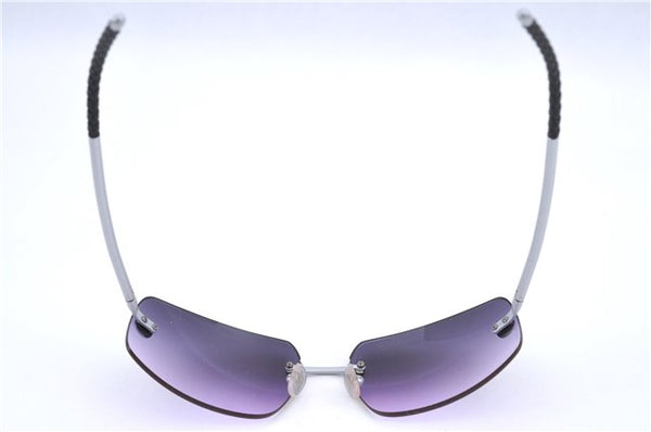 Authentic CHANEL Sunglasses Titanium CC Logos CoCo Mark Purple Silver H9434