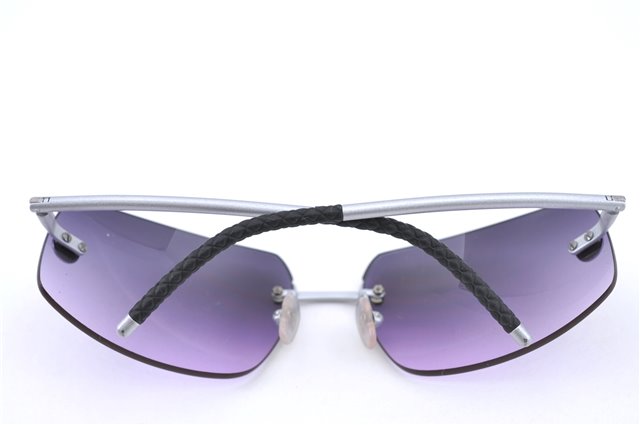 Authentic CHANEL Sunglasses Titanium CC Logos CoCo Mark Purple Silver H9434