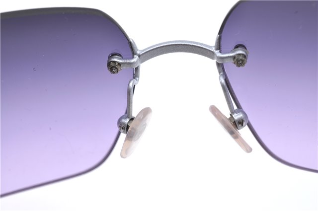 Authentic CHANEL Sunglasses Titanium CC Logos CoCo Mark Purple Silver H9434