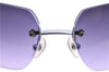 Authentic CHANEL Sunglasses Titanium CC Logos CoCo Mark Purple Silver H9434