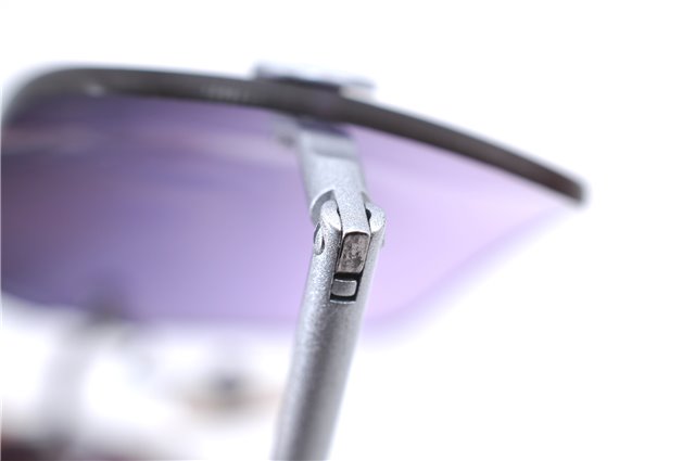 Authentic CHANEL Sunglasses Titanium CC Logos CoCo Mark Purple Silver H9434