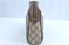 Authentic GUCCI Web Sherry Line Clutch Bag Pouch GG PVC Leather Brown Junk H9435