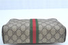 Authentic GUCCI Web Sherry Line Clutch Bag Pouch GG PVC Leather Brown Junk H9435