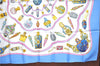 Authentic HERMES Carre 90 Scarf "Pourvu qu'on ait l'ivresse" Silk Blue H9436
