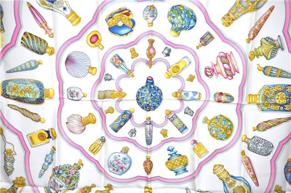 Authentic HERMES Carre 90 Scarf "Pourvu qu'on ait l'ivresse" Silk Blue H9436