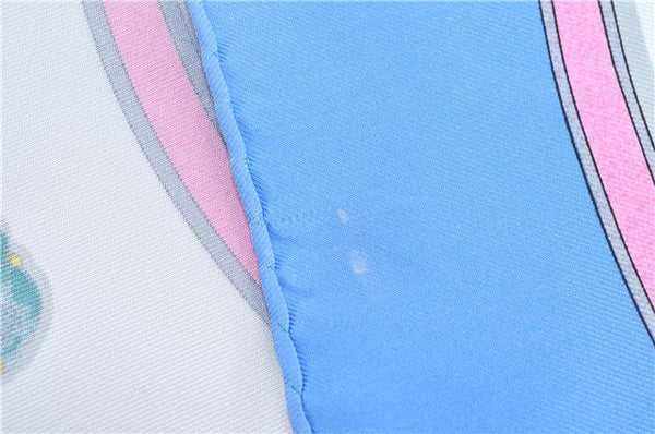 Authentic HERMES Carre 90 Scarf "Pourvu qu'on ait l'ivresse" Silk Blue H9436