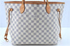 Authentic Louis Vuitton Damier Azur Neverfull MM Tote Bag N51107 LV H9438