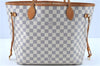 Authentic Louis Vuitton Damier Azur Neverfull MM Tote Bag N51107 LV H9438