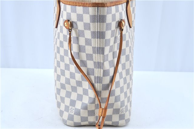 Authentic Louis Vuitton Damier Azur Neverfull MM Tote Bag N51107 LV H9438