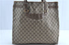 Authentic GUCCI Shoulder Tote Bag GG PVC Leather Brown H9441