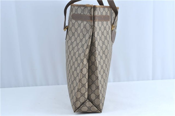 Authentic GUCCI Shoulder Tote Bag GG PVC Leather Brown H9441