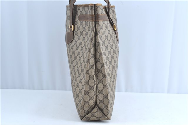 Authentic GUCCI Shoulder Tote Bag GG PVC Leather Brown H9441