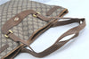 Authentic GUCCI Shoulder Tote Bag GG PVC Leather Brown H9441