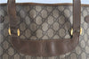 Authentic GUCCI Shoulder Tote Bag GG PVC Leather Brown H9441