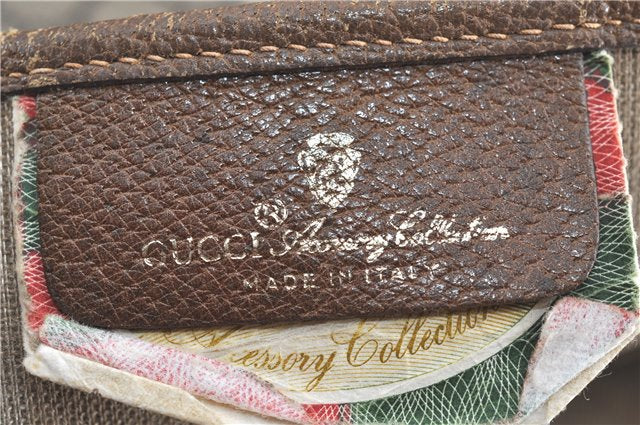 Authentic GUCCI Shoulder Tote Bag GG PVC Leather Brown H9441