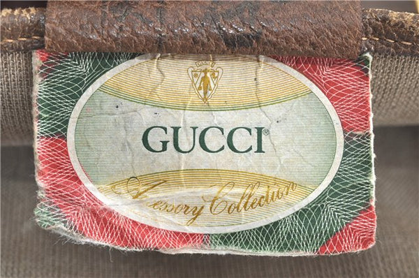 Authentic GUCCI Shoulder Tote Bag GG PVC Leather Brown H9441
